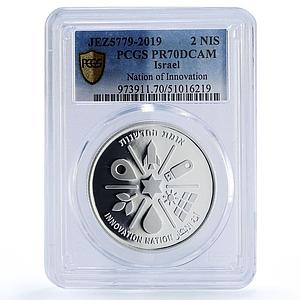 Israel 2 sheqalim Nation Innovation Independence Day PR70 PCGS silver coin 2019