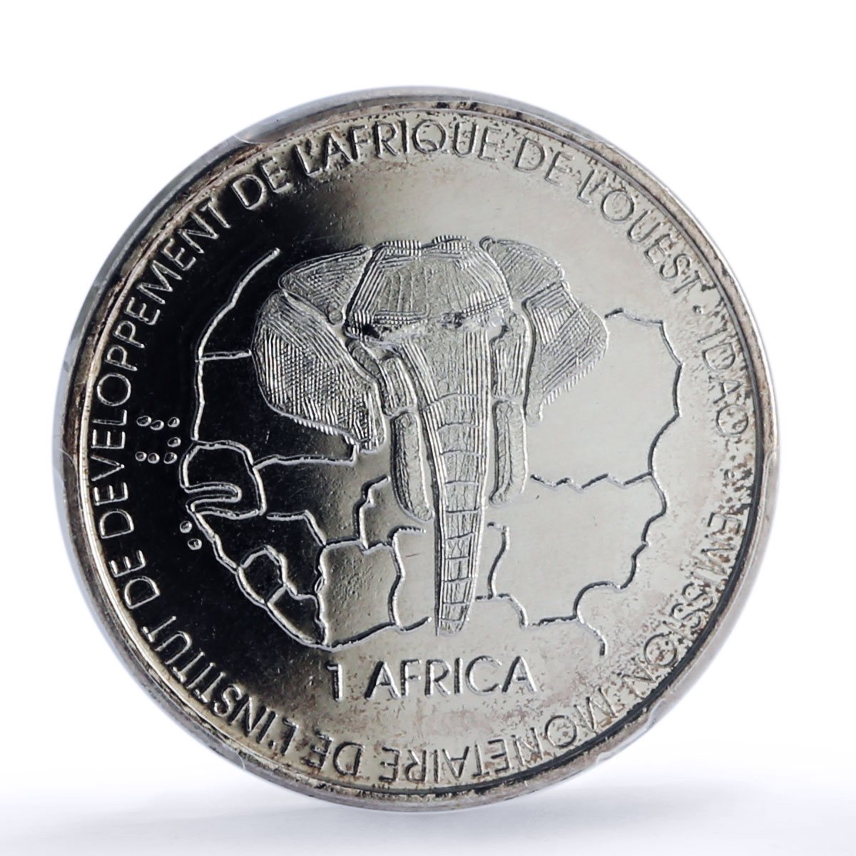Mali 1500 francs Gazelle IDAO 1 Africa Elephant MS68 PCGS silver coin 2003