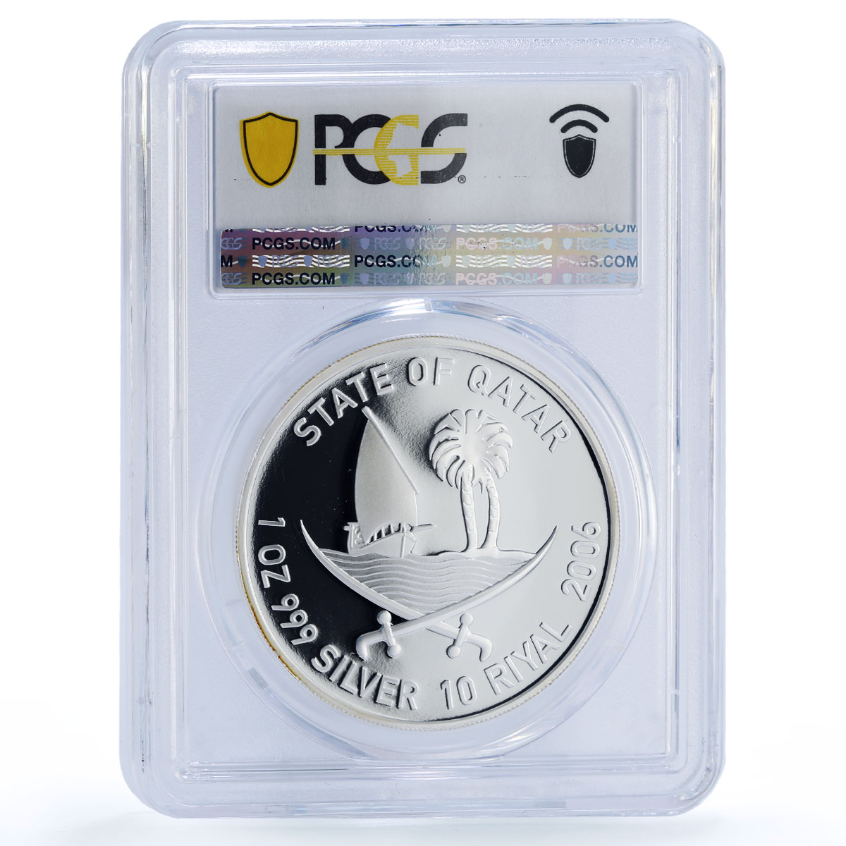 Qatar 10 riyals Karate 15th Asian Games Sports PR69 PCGS silver coin 2006