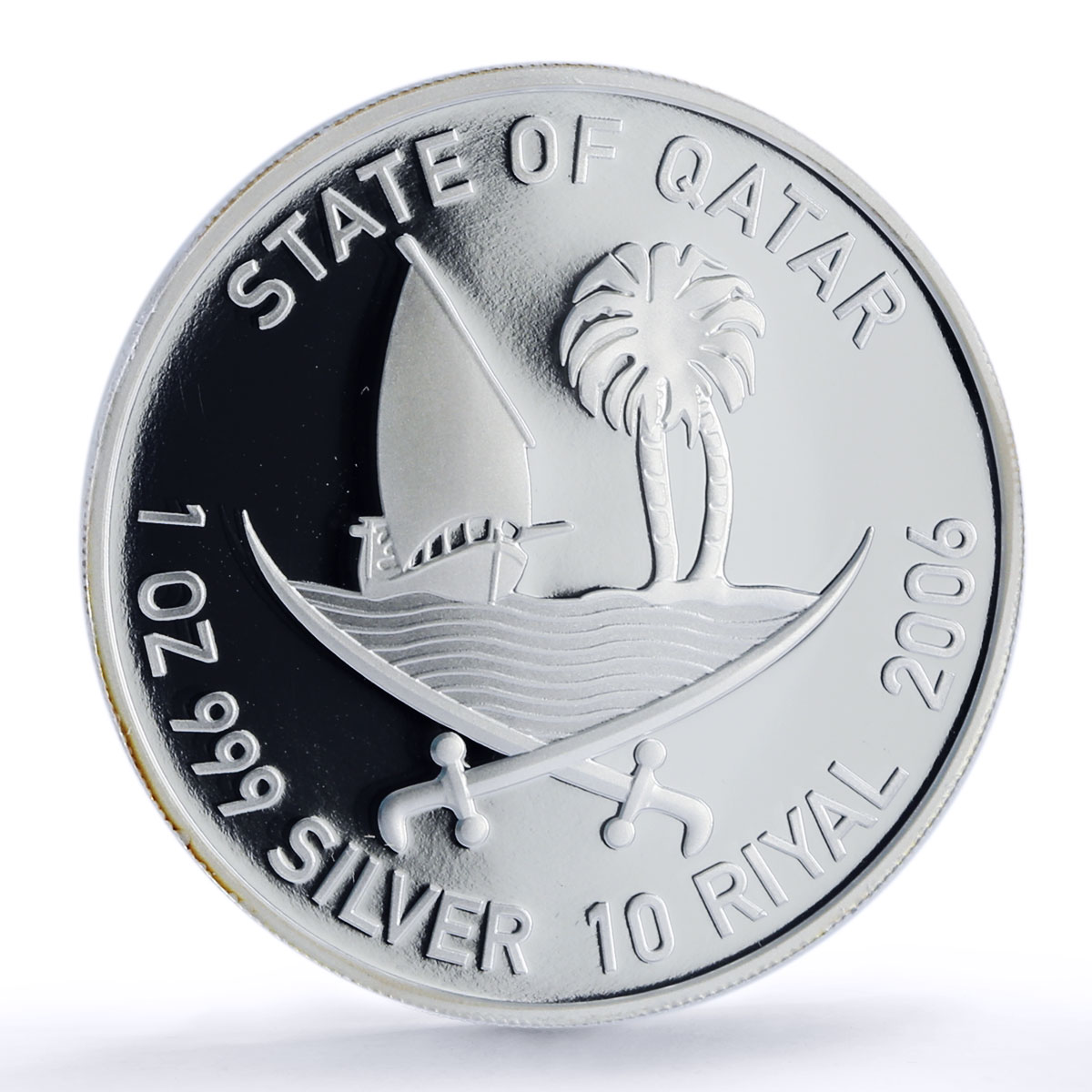 Qatar 10 riyals Karate 15th Asian Games Sports PR69 PCGS silver coin 2006