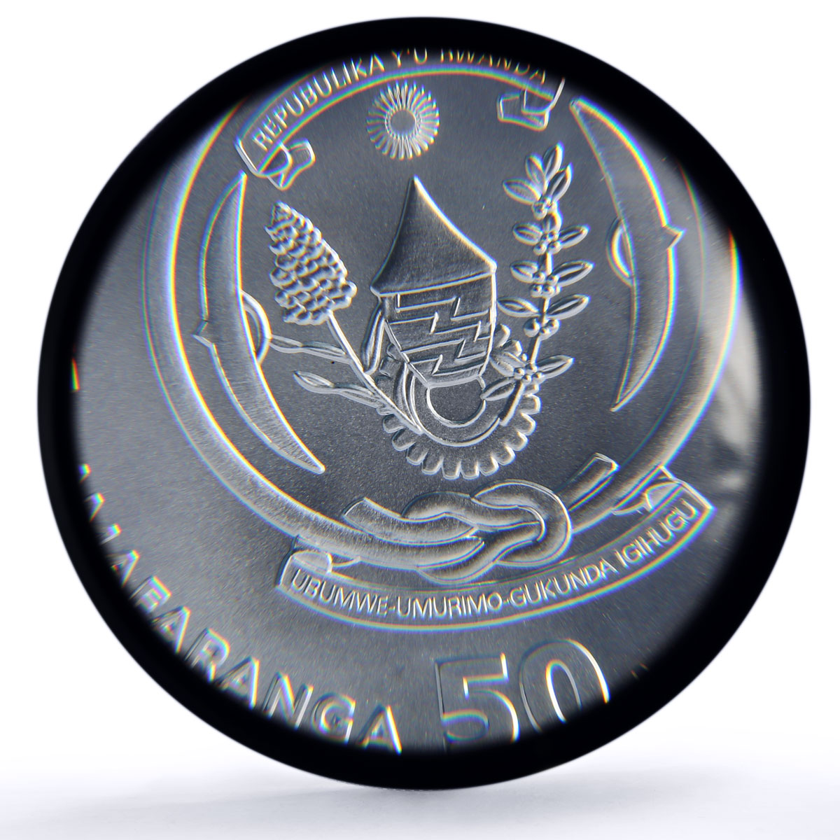 Rwanda 50 francs Gorilla African Ounce Wildlife Fauna MS70 PCGS silver coin 2008