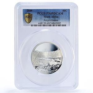 South Africa 50 cents Maloti Drakensberg Amphitheatre PR69 PCGS silver coin 2009