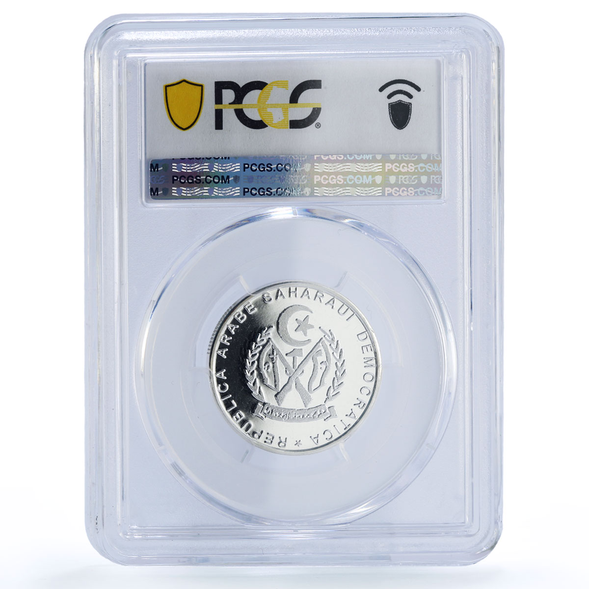 Saharawi 500 pesetas Fennec Foxes Sahara Nature Fauna MS67 PCGS silver coin 2004