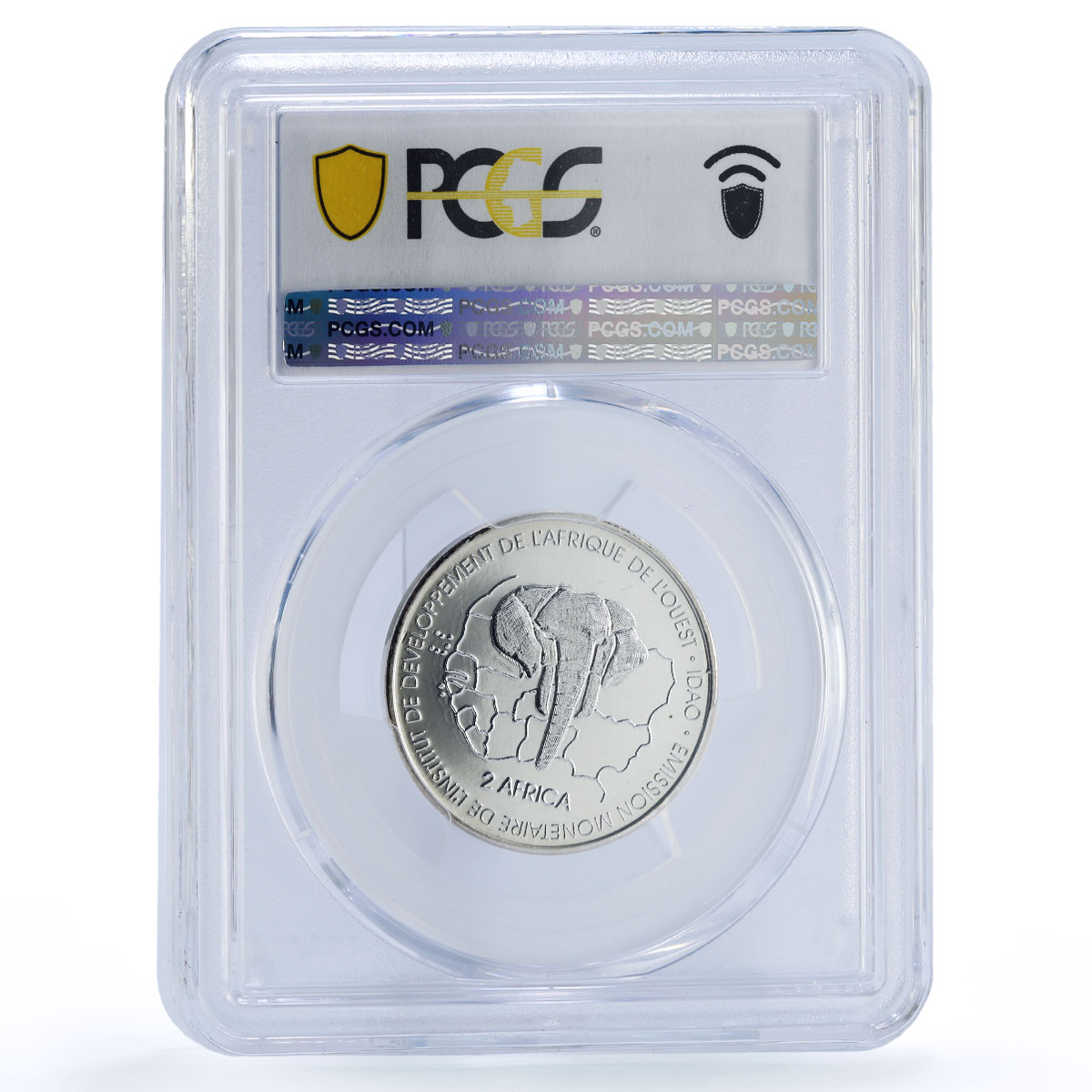 Senegal 3000 francs Bush Baby IDAO 2 Africa Elephant MS67 PCGS silver coin 2003