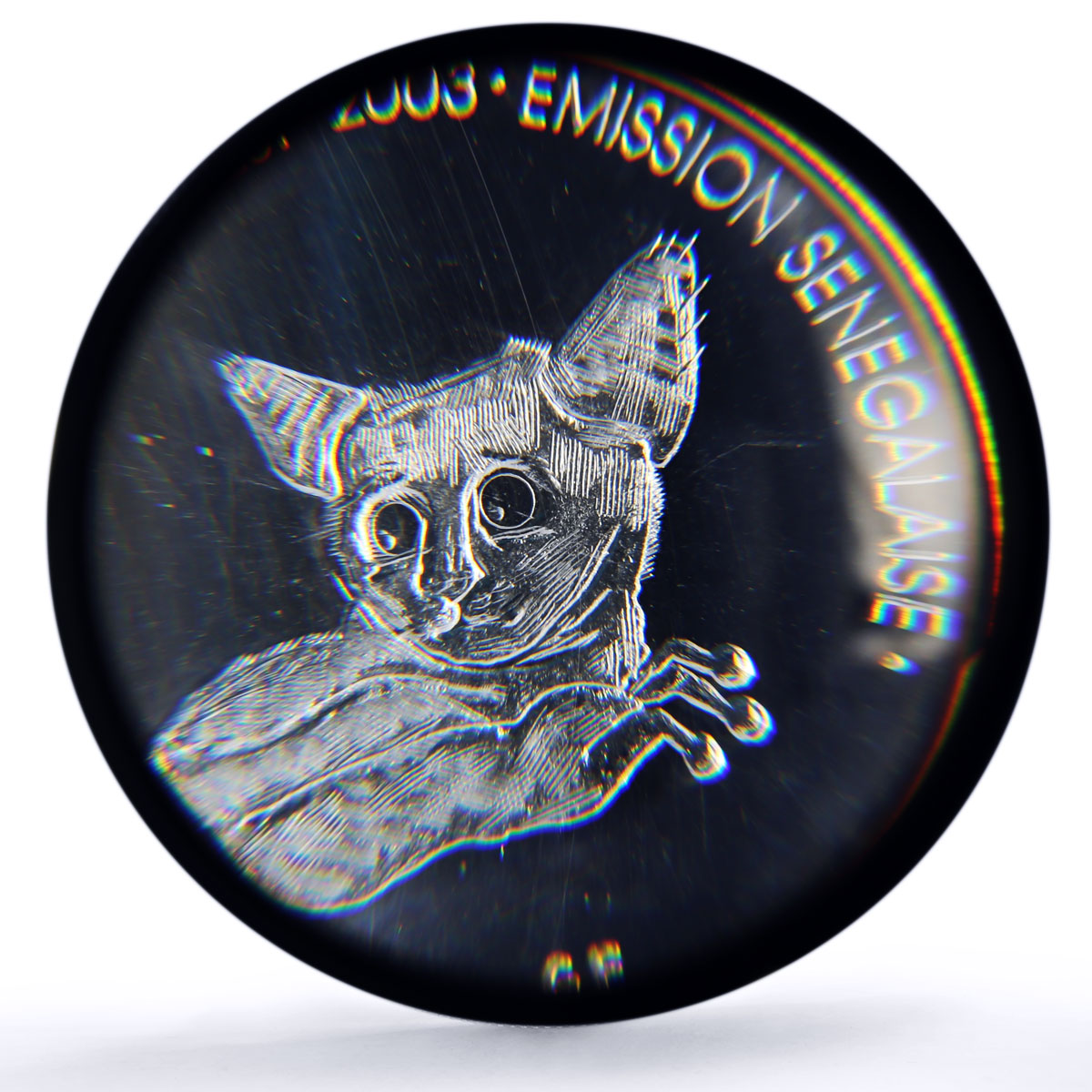 Senegal 3000 francs Bush Baby IDAO 2 Africa Elephant MS67 PCGS silver coin 2003