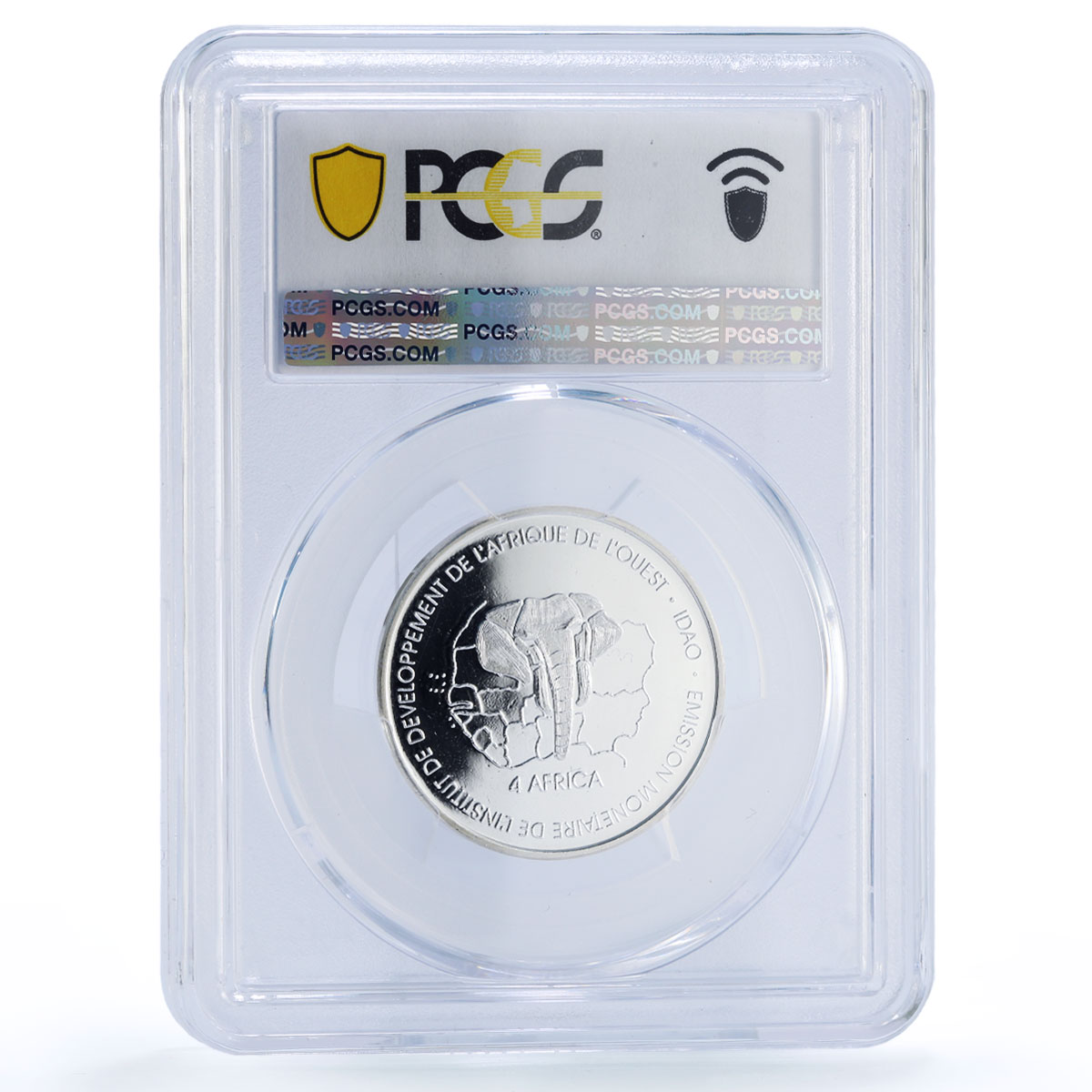 Benin 6000 CFA Olympics Beijing IDAO 4 Africa Elephant MS67 PCGS AG coin 2005
