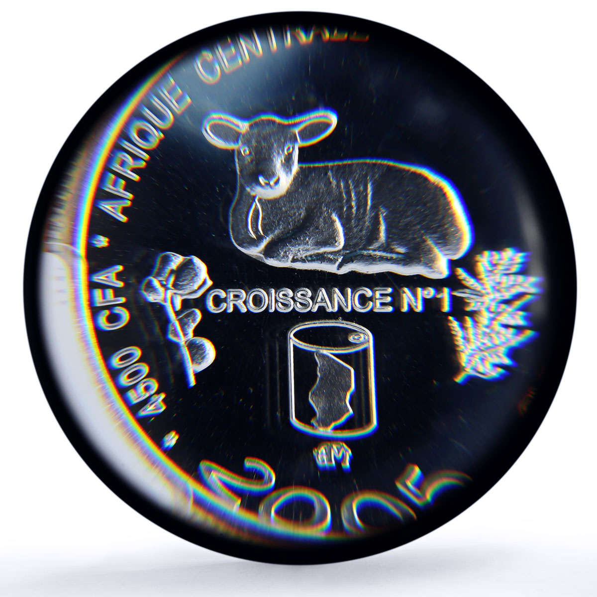 Chad 4500 CFA Croissance Lamb IDAC 3 Africa Elephant MS68 PCGS silver coin 2005