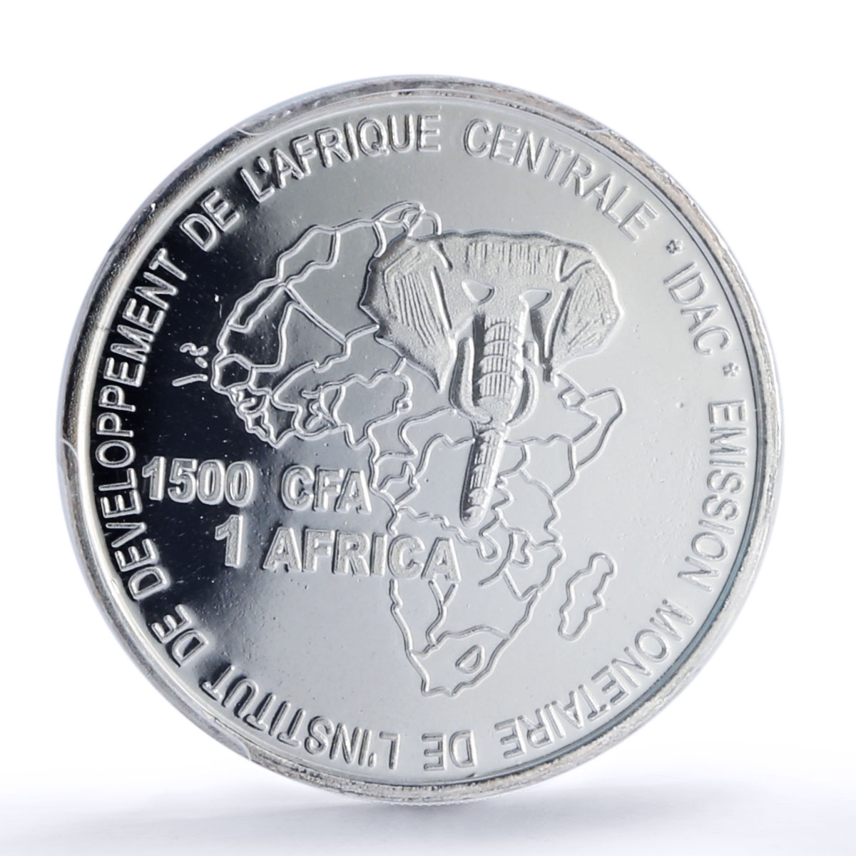 Cameroon 1500 CFA Football Germany IDAC 1 Africa Elephant MS68 PCGS AG coin 2006