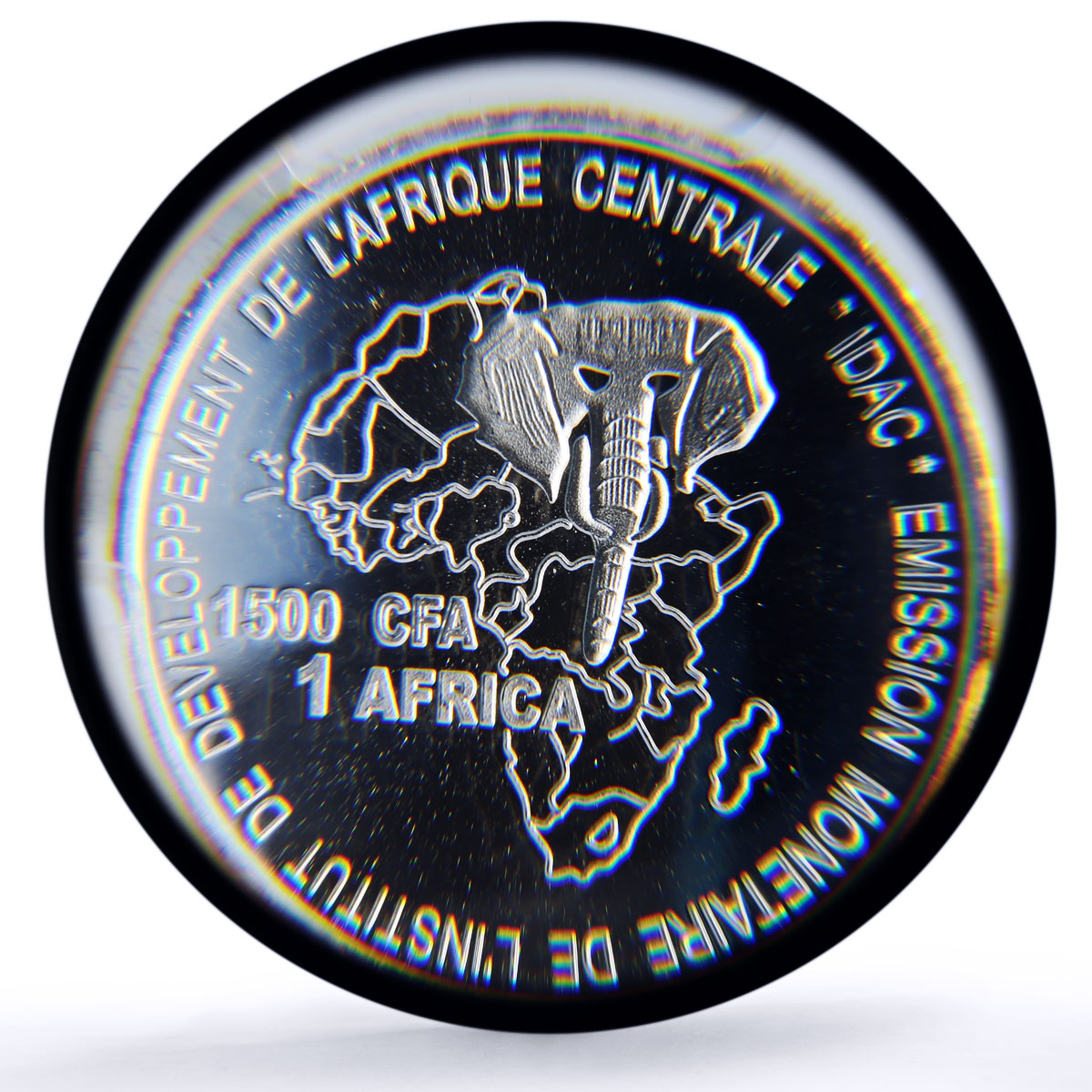Cameroon 1500 CFA Football Germany IDAC 1 Africa Elephant MS68 PCGS AG coin 2006