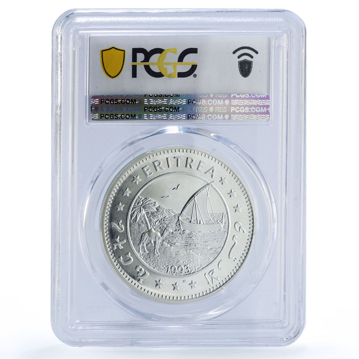 Eritrea 10 dollars Pteranodon Preserve Dinosaurs PR66 PCGS silver coin 1993