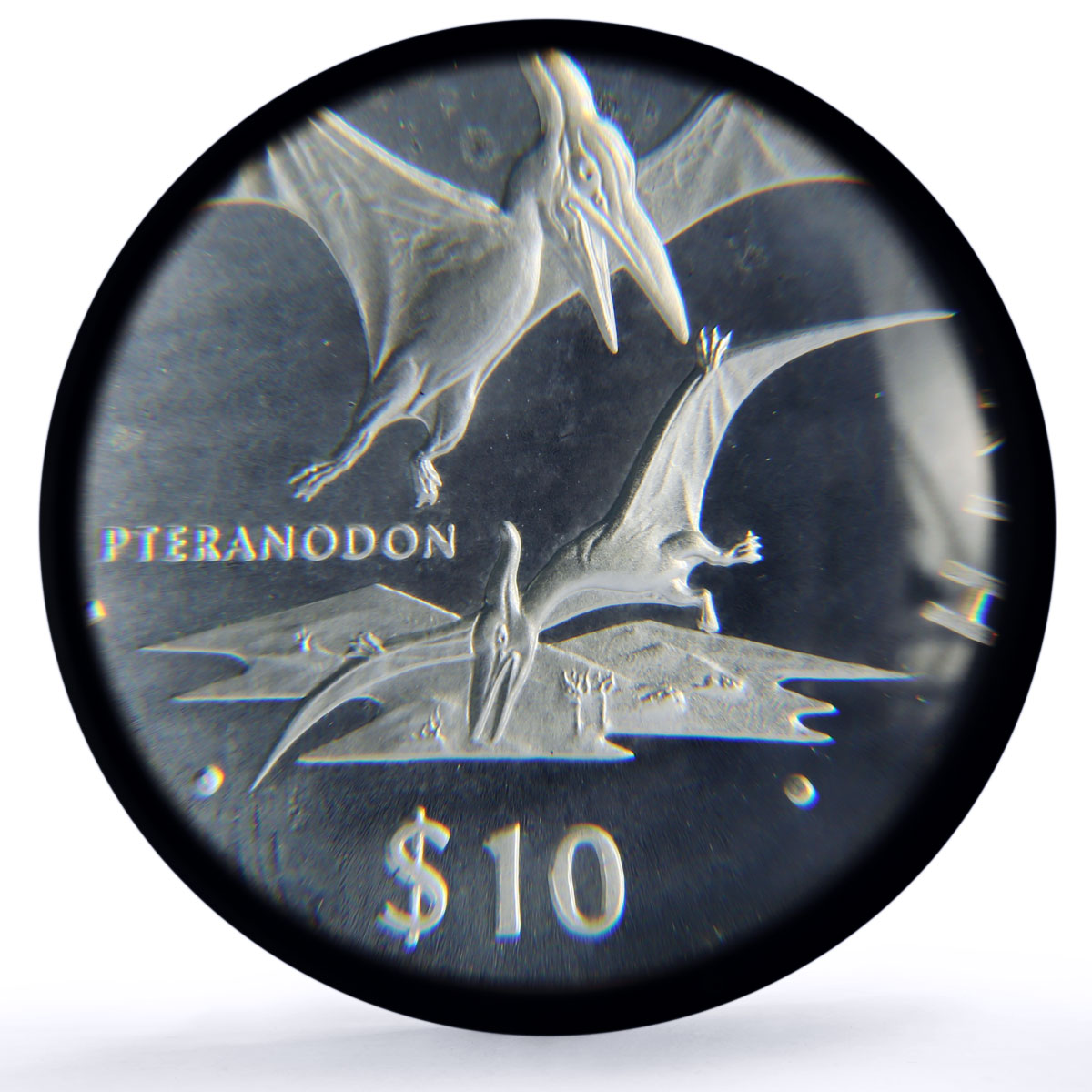 Eritrea 10 dollars Pteranodon Preserve Dinosaurs PR66 PCGS silver coin 1993