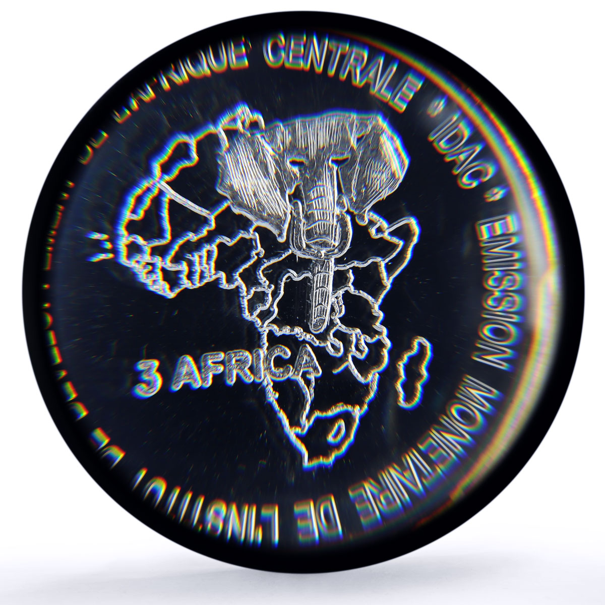 Gabon 4500 francs Stabilite IDAC 3 Africa Elephant MS67 PCGS silver coin 2005