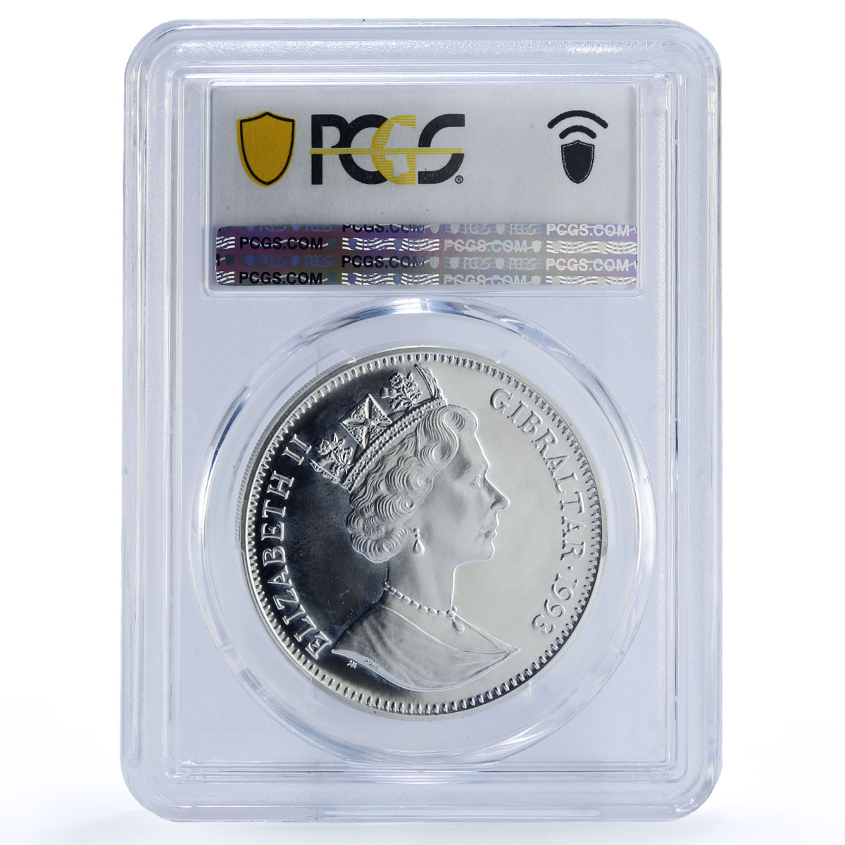 Gibraltar 1 crown Cetiosaurus Preserve Dinosaurs PR66 PCGS silver coin 1993