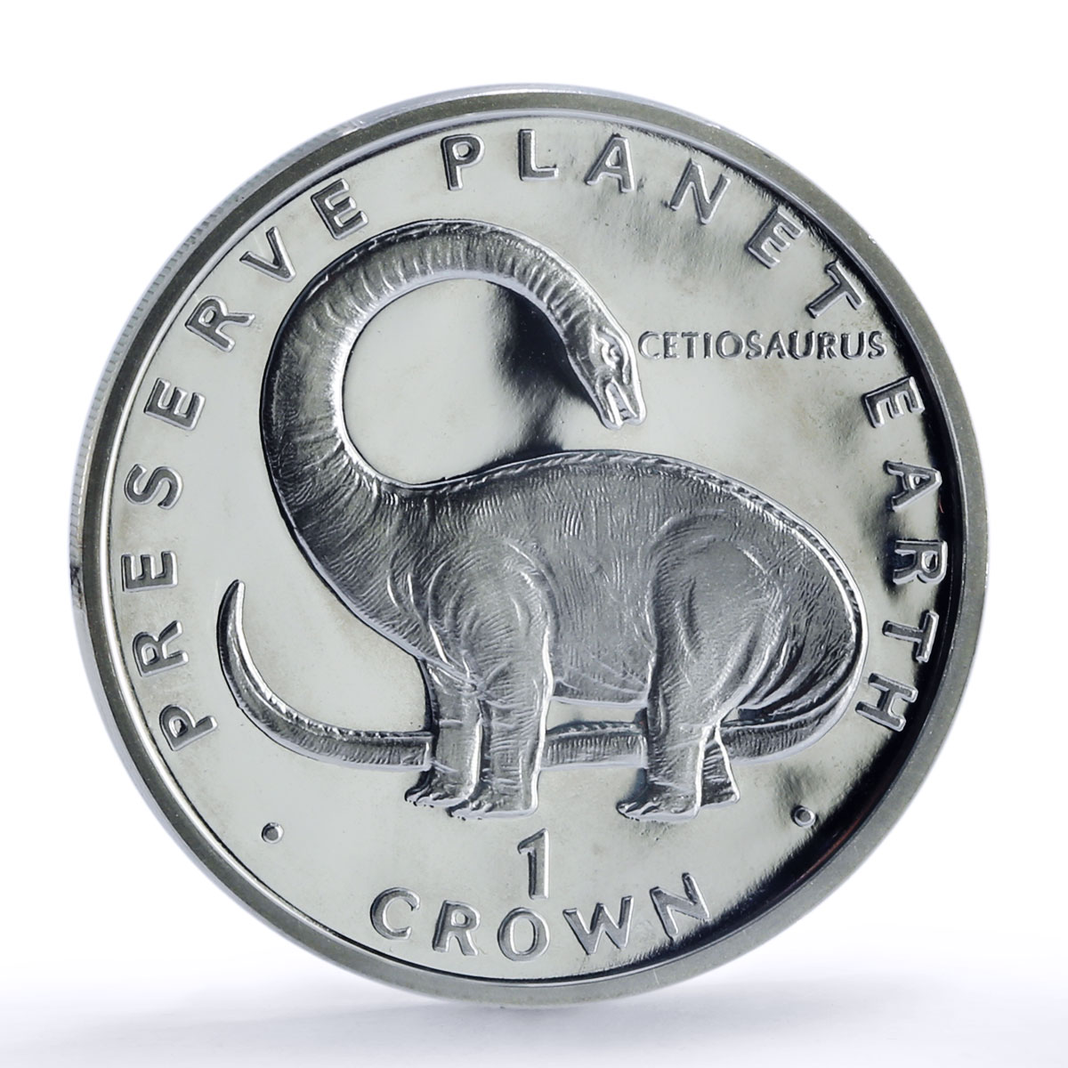 Gibraltar 1 crown Cetiosaurus Preserve Dinosaurs PR66 PCGS silver coin 1993