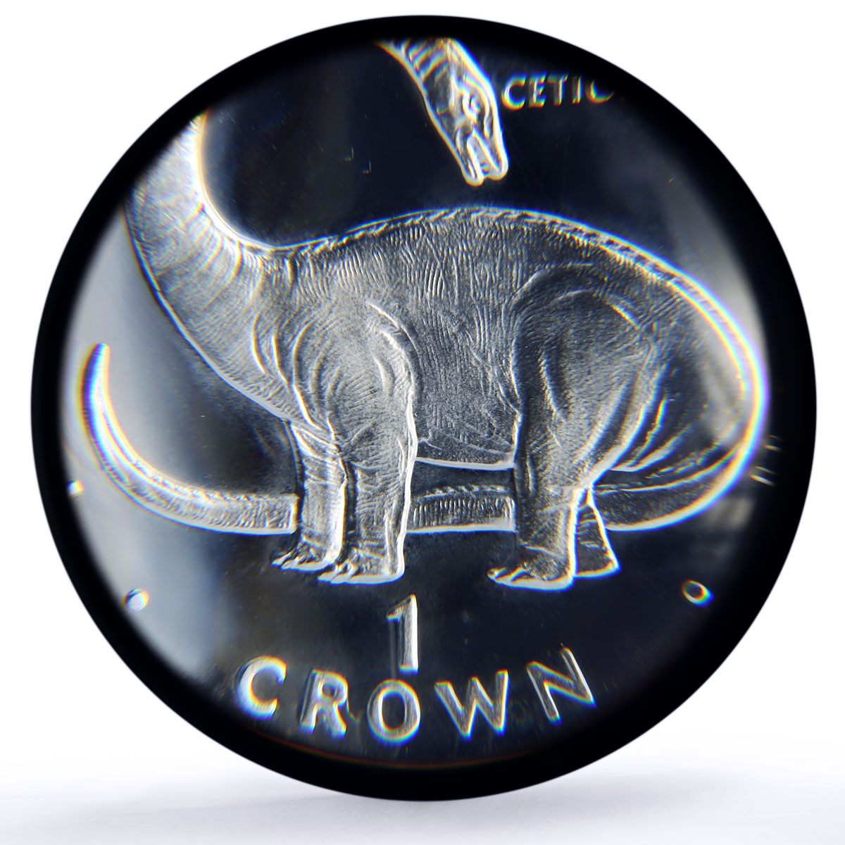 Gibraltar 1 crown Cetiosaurus Preserve Dinosaurs PR66 PCGS silver coin 1993
