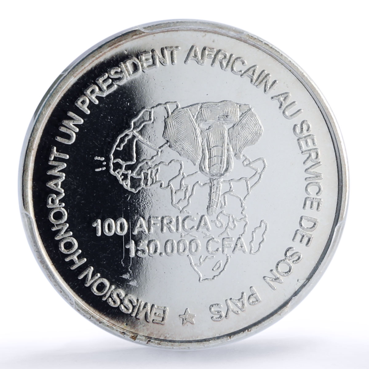 Guinea 150000 CFA President Conte 100 Africa Elephant MS67 PCGS silver coin 2003