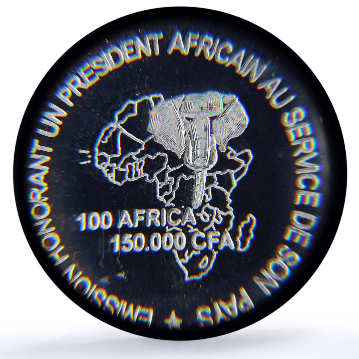 Guinea 150000 CFA President Conte 100 Africa Elephant MS67 PCGS silver coin 2003