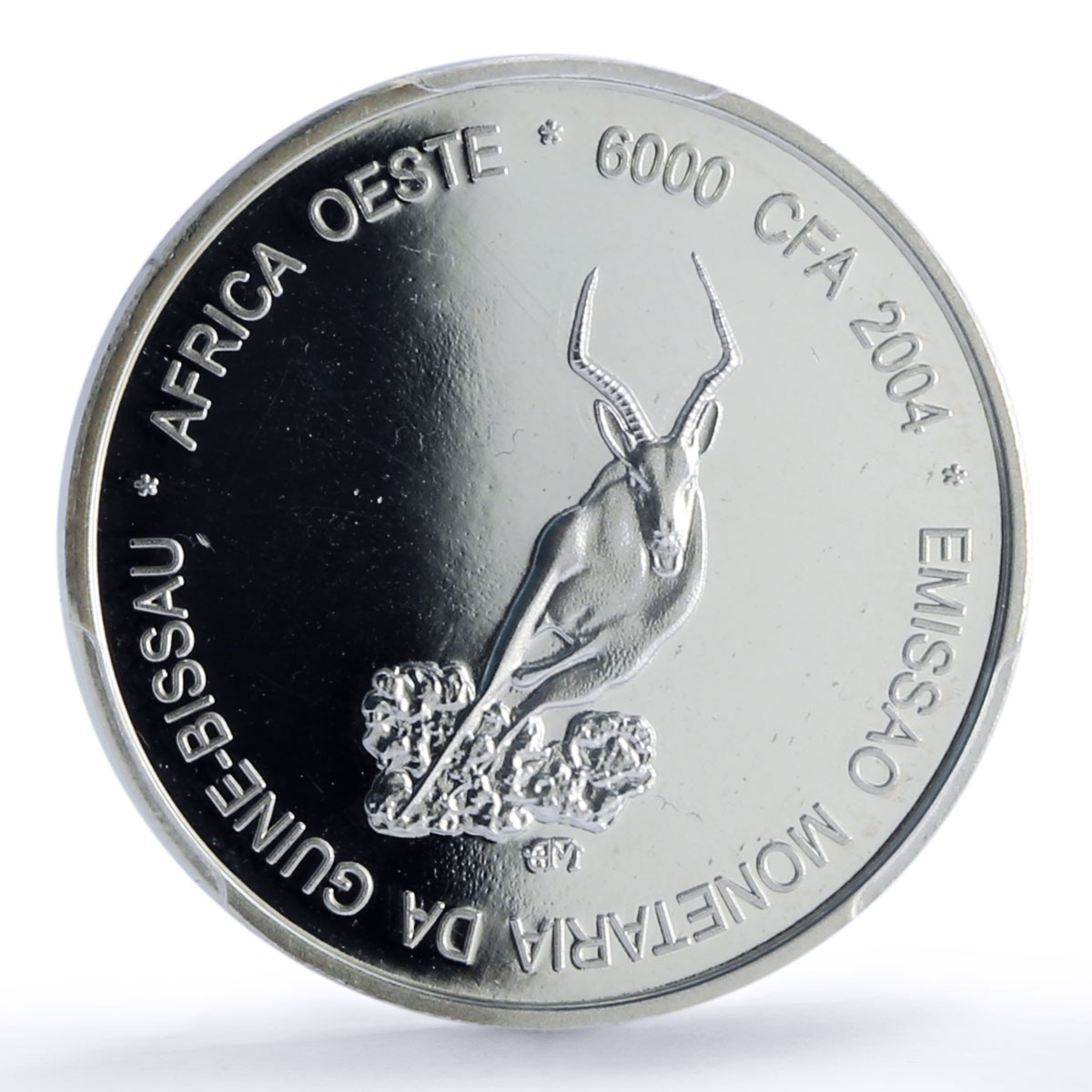 Guinea-Bissau 6000 CFA Gazelle IDAO 4 Africa Elephant MS69 PCGS silver coin 2004