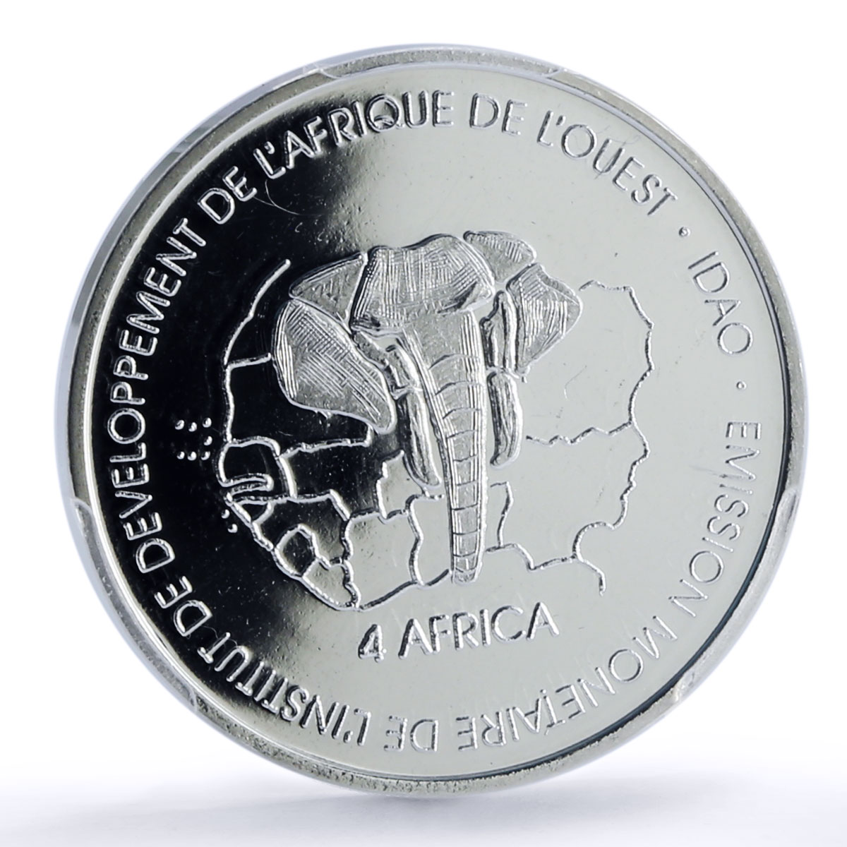 Niger 6000 francs Stop Malaria IDAO 4 Africa Elephant MS66 PCGS silver coin 2005