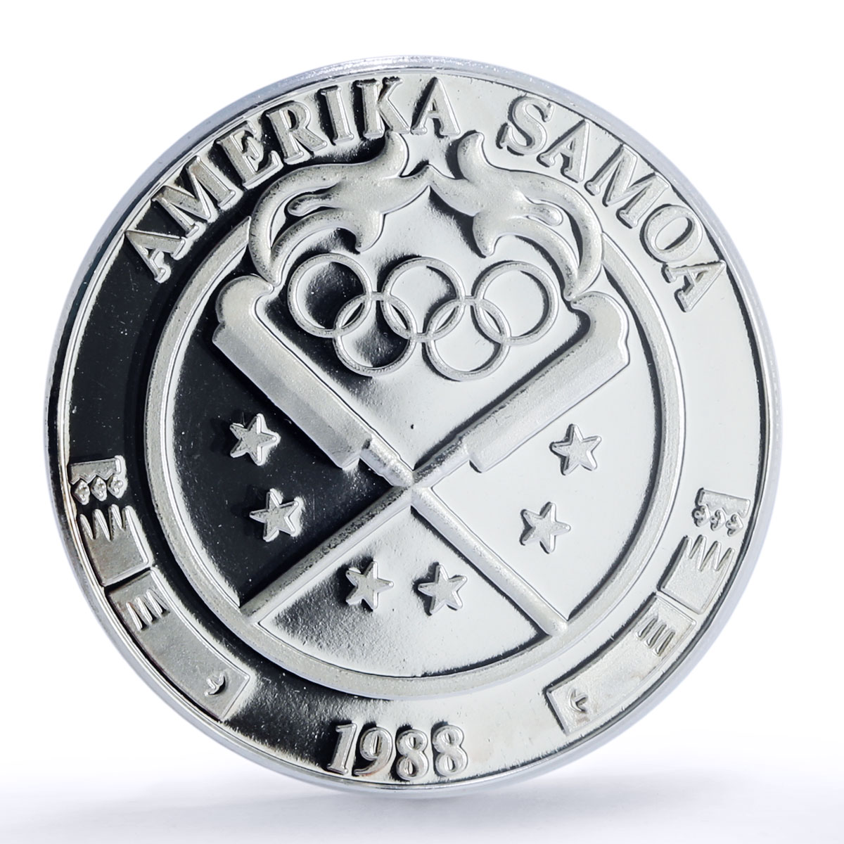 American Samoa 5 dollars Olympics Seoul Medallic PR68 PCGS silver coin 1988