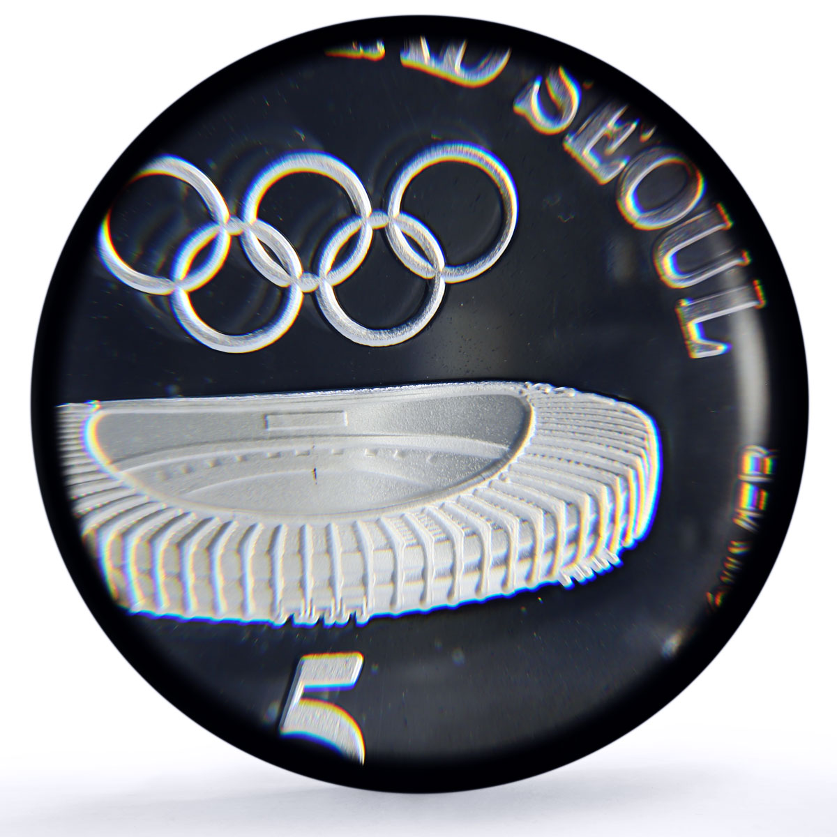 American Samoa 5 dollars Olympics Seoul Medallic PR68 PCGS silver coin 1988
