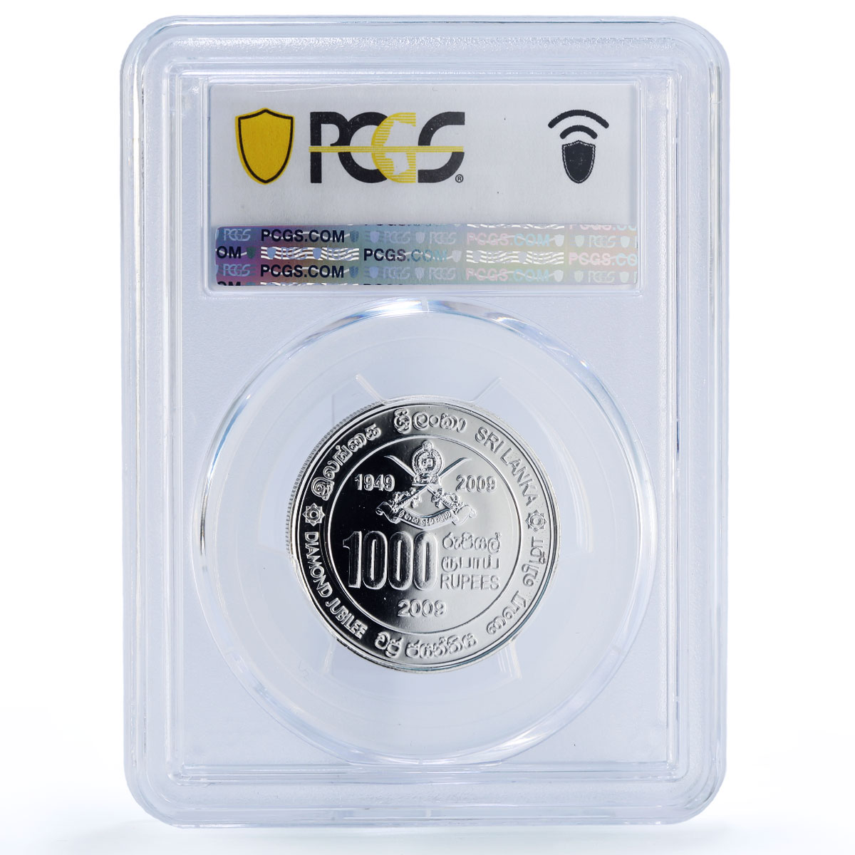 Sri Lanka 1000 rupees Army 60th Anniversary Soldiers History MS69 PCGS coin 2009