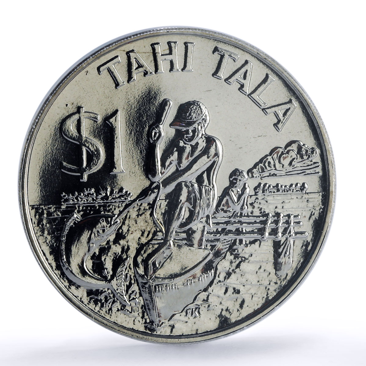 Tokelau 1 tala Man and Child Fishing Boat Ship MS67 PCGS CuNi coin 1982