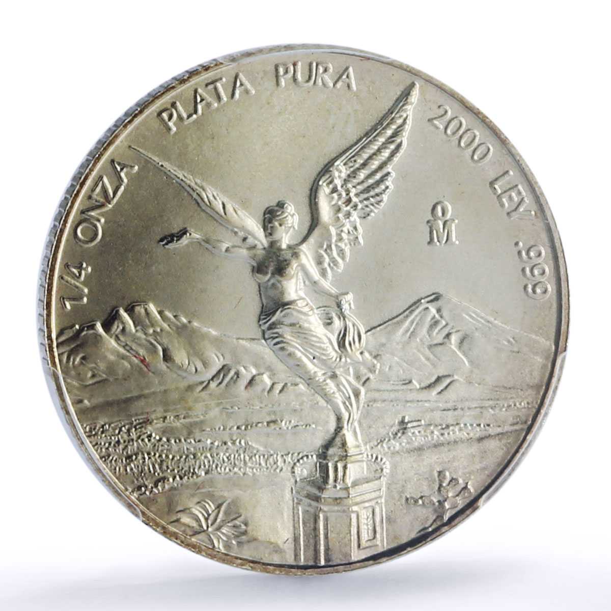 Mexico 1/4 onza Libertad Angel of Independence MS67 PCGS silver coin 2000