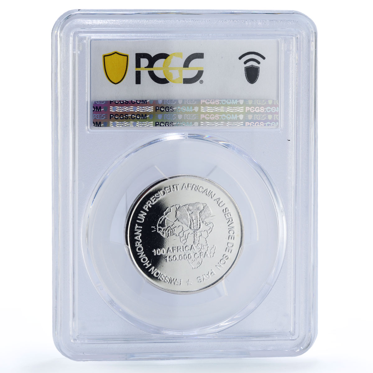 Niger 150000 CFA Tandja Lion Cub 100 Africa Elephant MS66 PCGS silver coin 2005