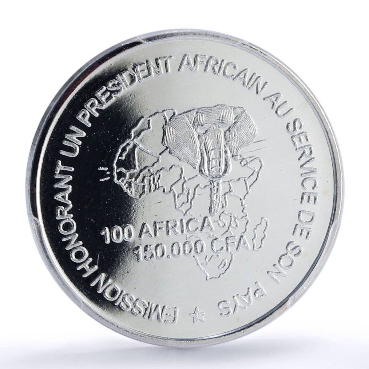Niger 150000 CFA Tandja Lion Cub 100 Africa Elephant MS66 PCGS silver coin 2005