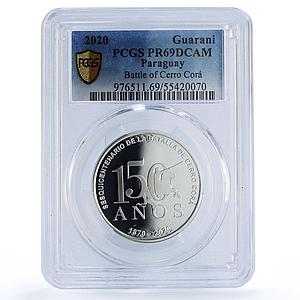 Paraguay 1 guarani Battle Cerro Cora Horseman History PR69 PCGS silver coin 2020