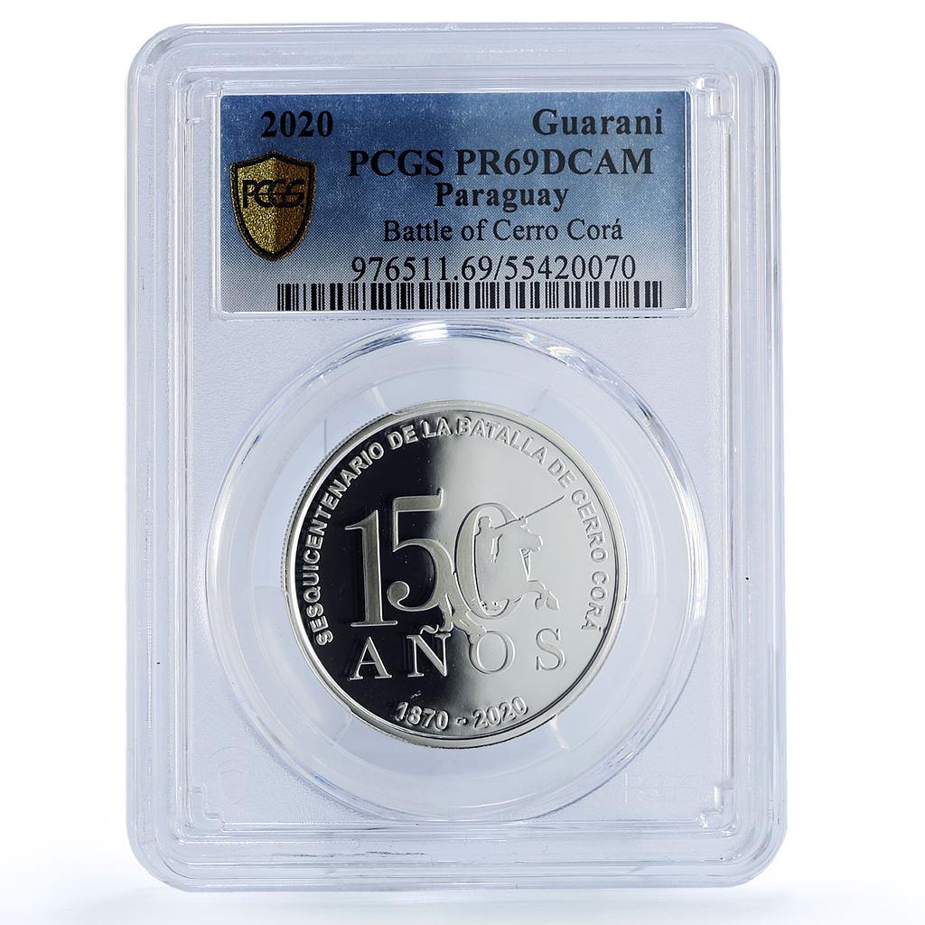 Paraguay 1 guarani Battle Cerro Cora Horseman History PR69 PCGS silver coin 2020