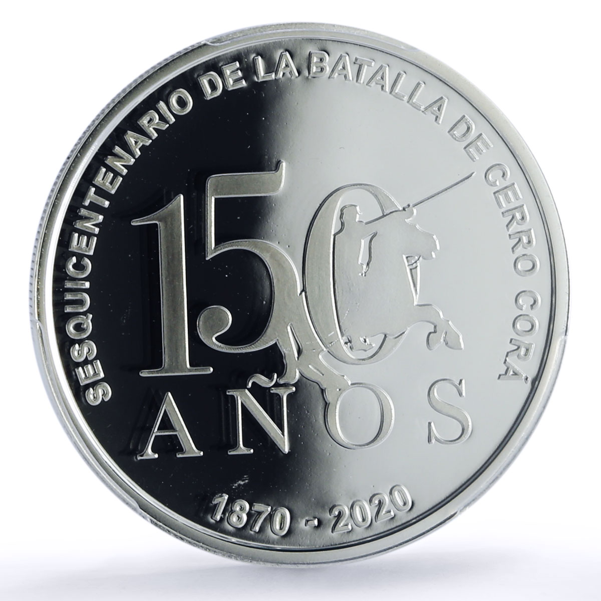 Paraguay 1 guarani Battle Cerro Cora Horseman History PR69 PCGS silver coin 2020