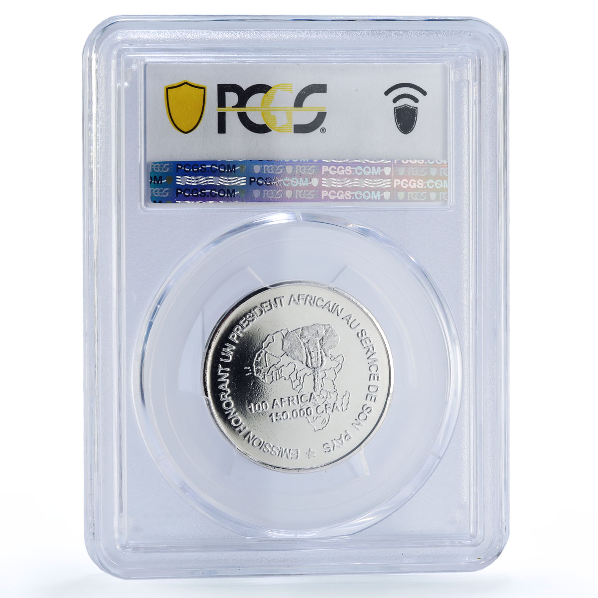 Togo 150000 francs Pres. Eyadema 100 Africa Elephant MS68 PCGS silver coin 2003
