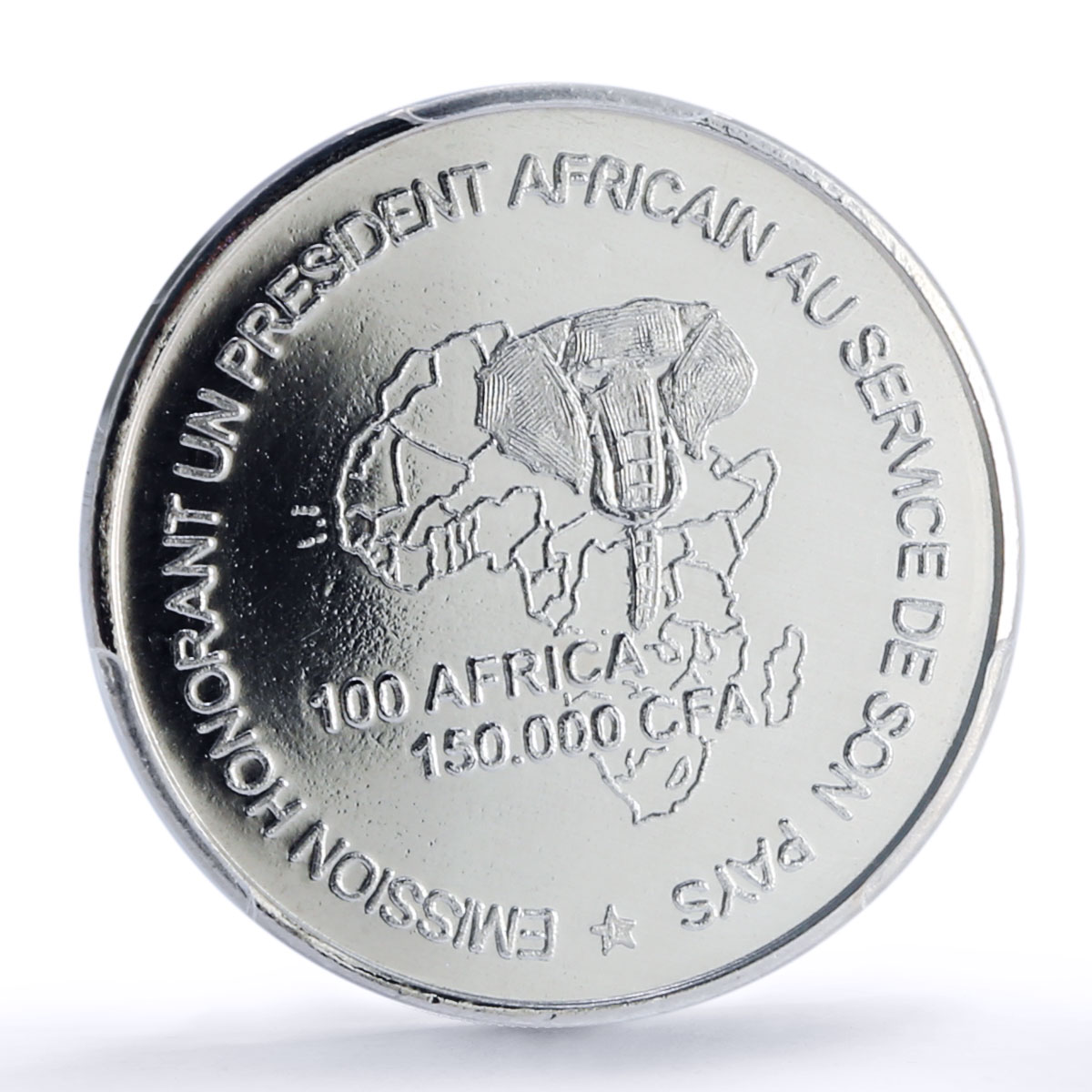 Togo 150000 francs Pres. Eyadema 100 Africa Elephant MS68 PCGS silver coin 2003