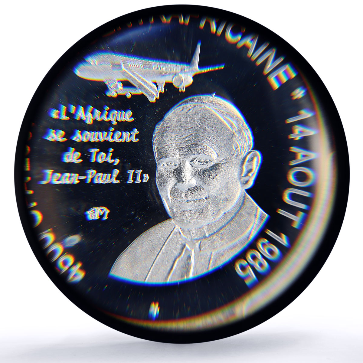 C. African Republic 4500 CFA John Paul II IDAC 3 Africa MS68 PCGS AG coin 2007