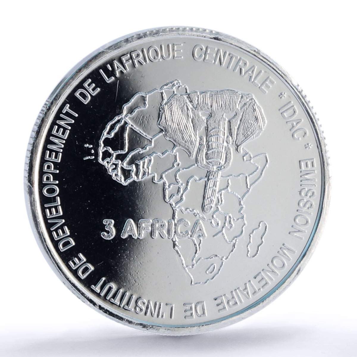 Congo 4500 francs John Paul II IDAC 3 Africa Elephant MS67 PCGS silver coin 2007
