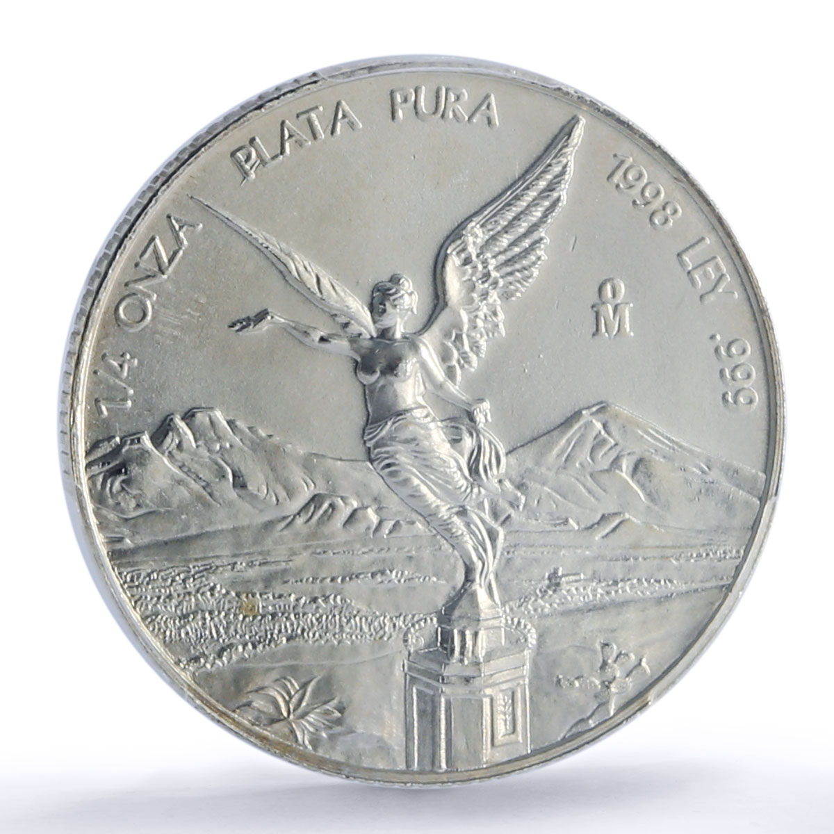 Mexico 1/4 onza Libertad Angel of Independence MS66 PCGS silver coin 1998