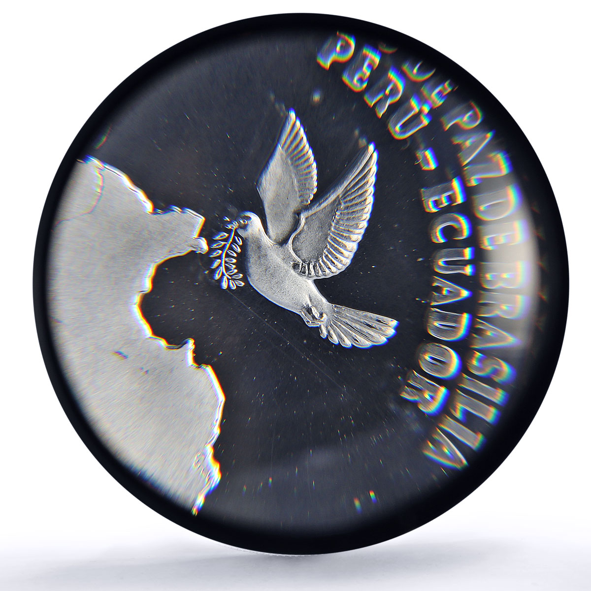Peru 1 sol Peace Accords Brasilia Dove Ecuador Bird PR69 PCGS silver coin 1999