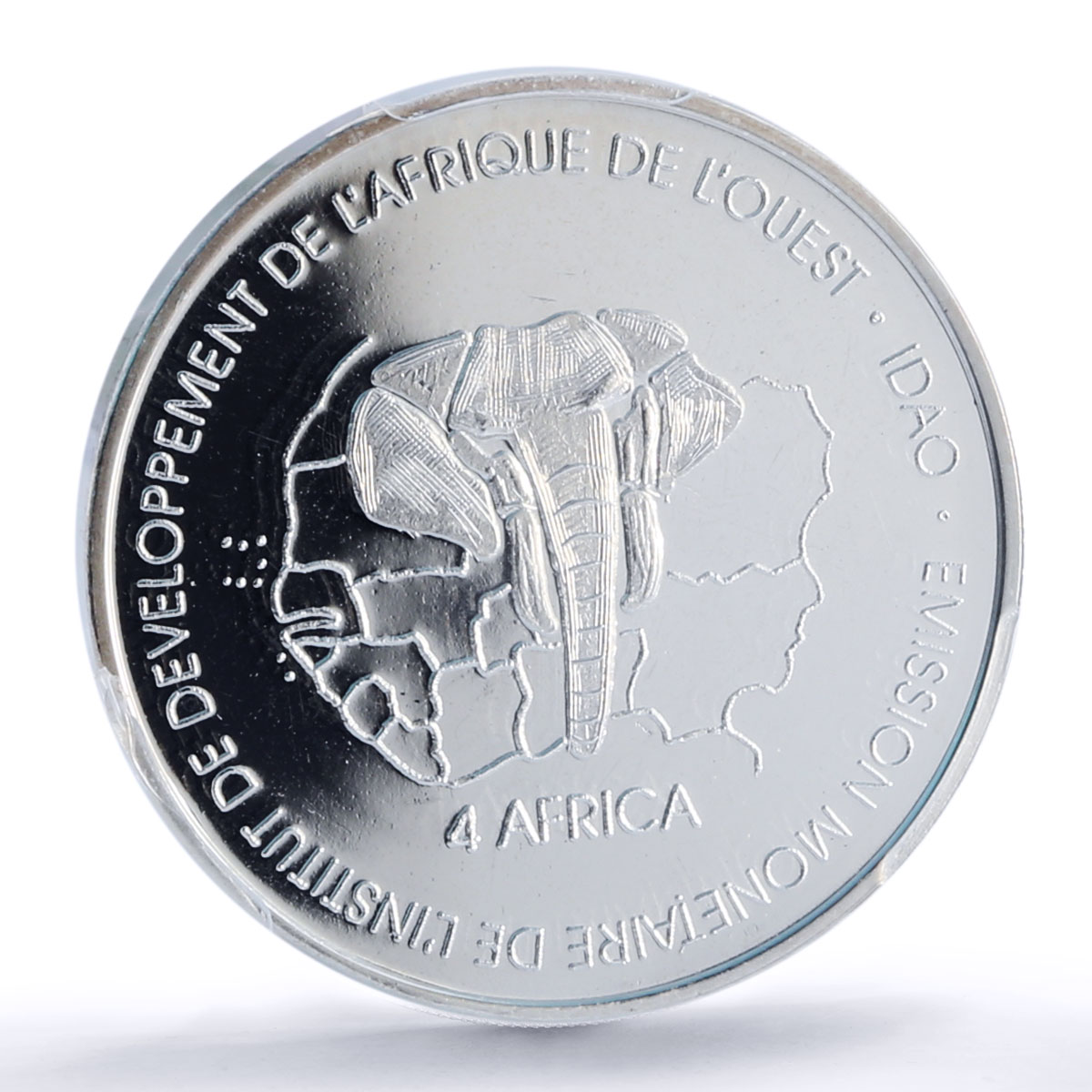 Senegal 6000 CFA Fierte Pride Girl IDAO 4 Africa Elephant MS66 PCGS AG coin 2006