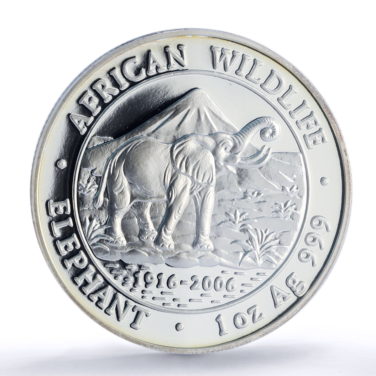 Somalia 1000 shilling Elephant African Wildlife Fauna PR70 PCGS silver coin 2006