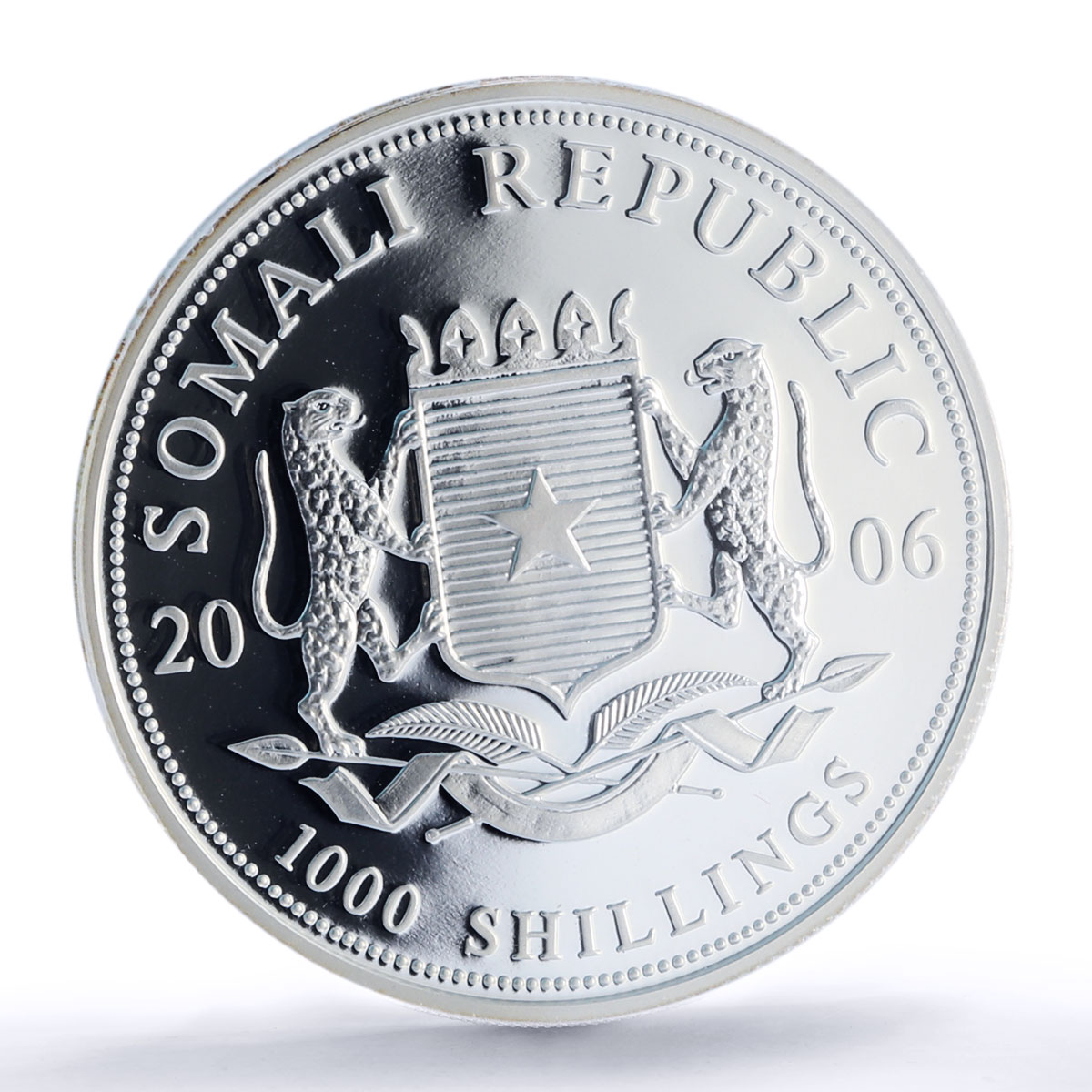 Somalia 1000 shilling Elephant African Wildlife Fauna PR70 PCGS silver coin 2006