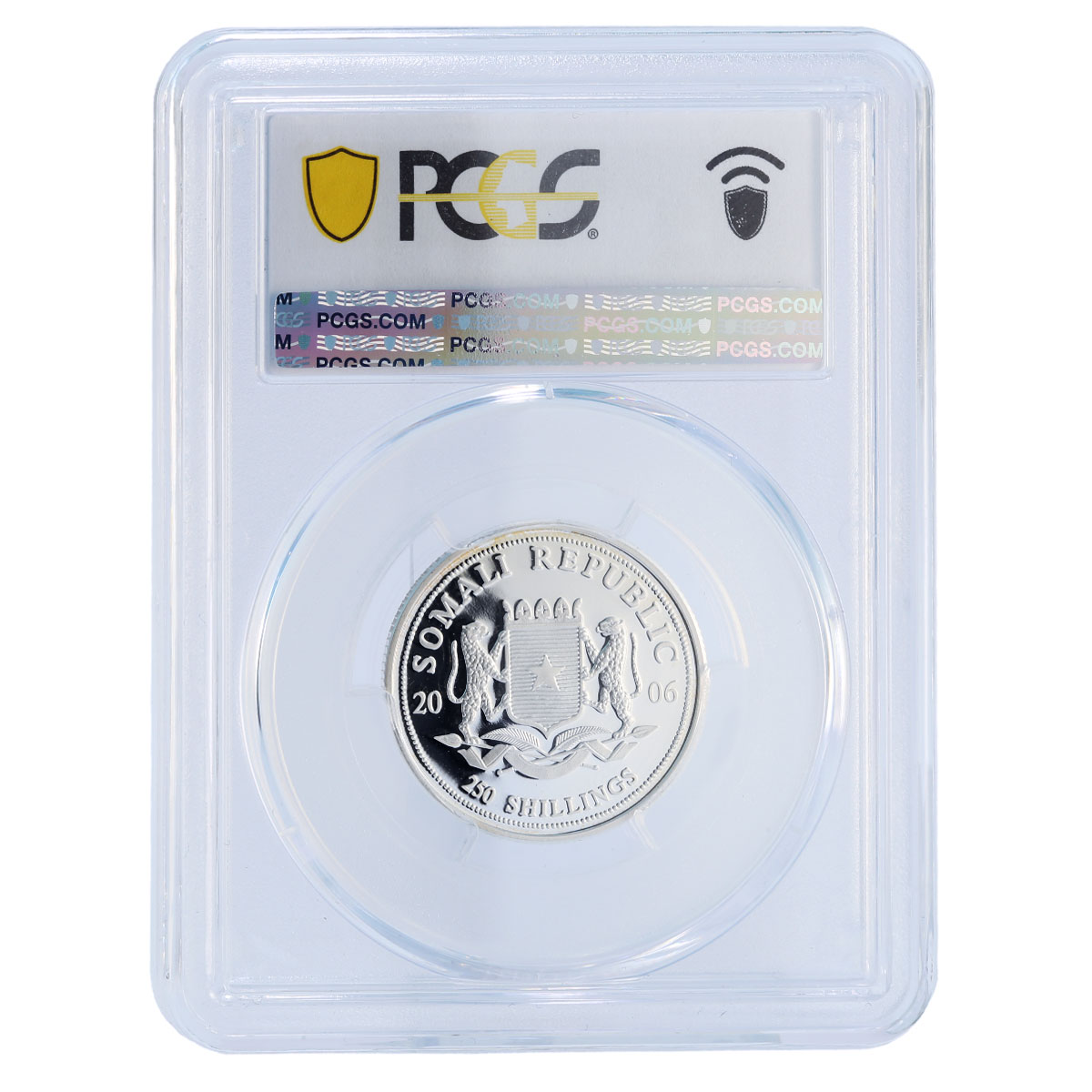 Somalia 250 shillings Elephant African Wildlife Fauna PR70 PCGS silver coin 2006