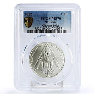 Slovakia 10 euro 250th Birth of Chatam Sofer MS70 PCGS silver coin 2012