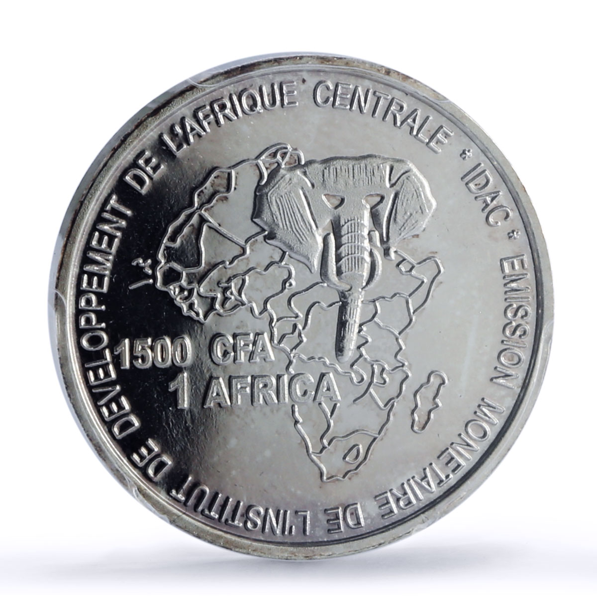 Congo 1500 CFA Katanga Cross IDAC 1 Africa Elephant MS68 PCGS silver coin 2005