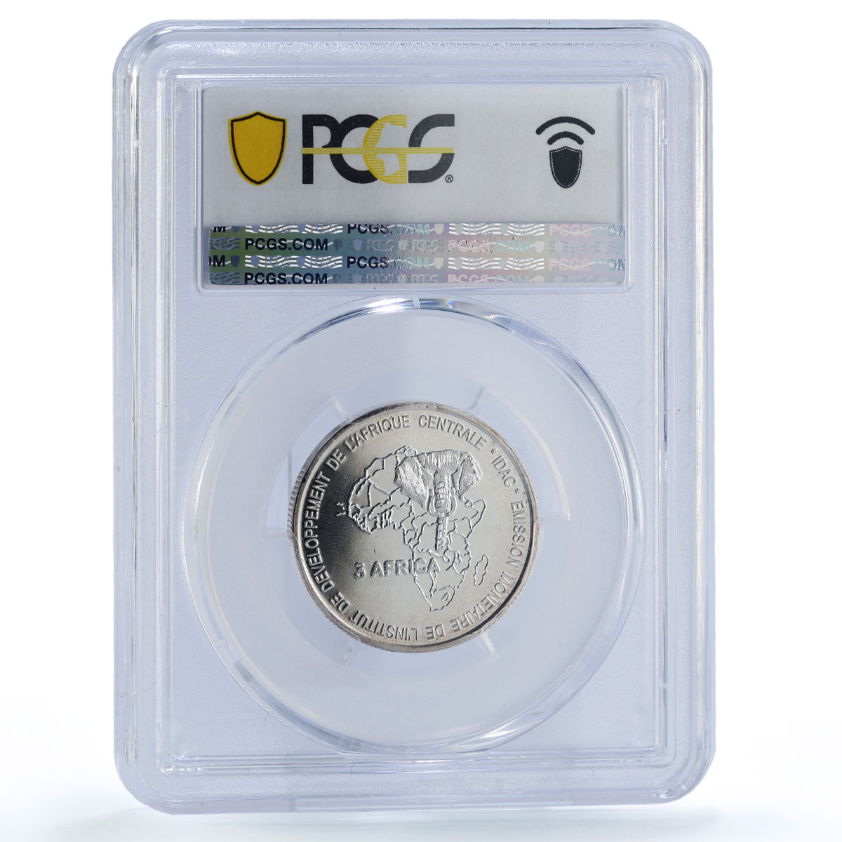 Cameroon 4500 CFA John Paul II IDAC 3 Africa Elephant MS68 PCGS silver coin 2005