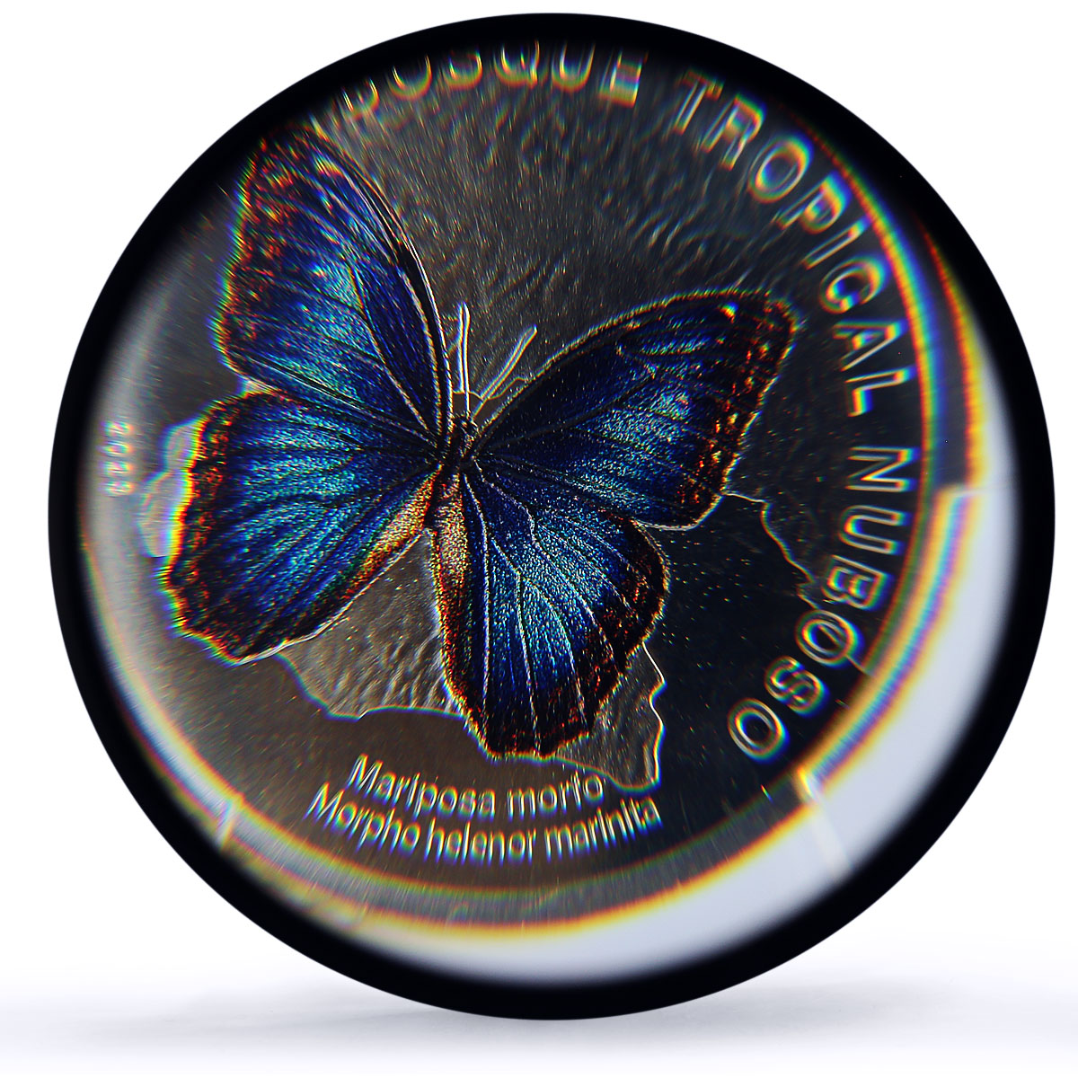 Costa Rica 50 colones Menelaus Blue Morpho Butterfly Fauna PR69 PCGS coin 2023