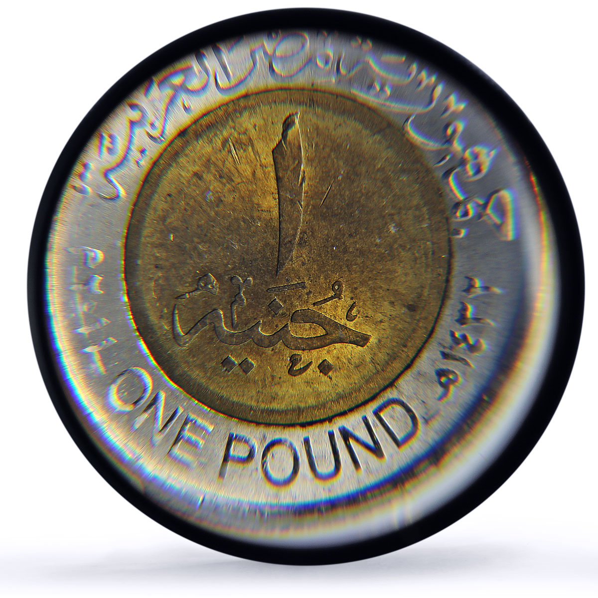 Egypt 1 pound Suez Canal Reverse Mule Ship MS64 PCGS bimetal coin 2011 (2015)