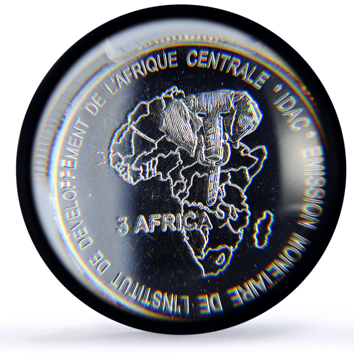 Gabon 4500 francs John Paul II IDAC 3 Africa Elephant MS67 PCGS silver coin 2007