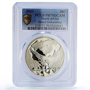 South Africa 20 cents Maloti Drakensberg Vulture Bird PR70 PCGS silver coin 2009